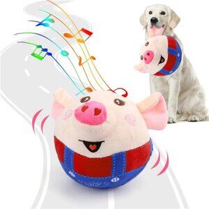 Interactive Dog Toys Pig, Jumping Squeaky Dog Toys with Recording and